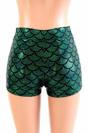 Green Dragon Scale Midrise Mermaid Shorts - 4