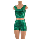 Green Scale High Waist Shorts OR Top READY to SHIP - Coquetry Clothing