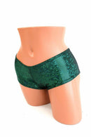Green Shattered Glass Ultra Cheeky Booty Shorts - Coquetry Clothing