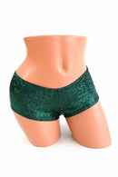 Green Shattered Glass Ultra Cheeky Booty Shorts - Coquetry Clothing
