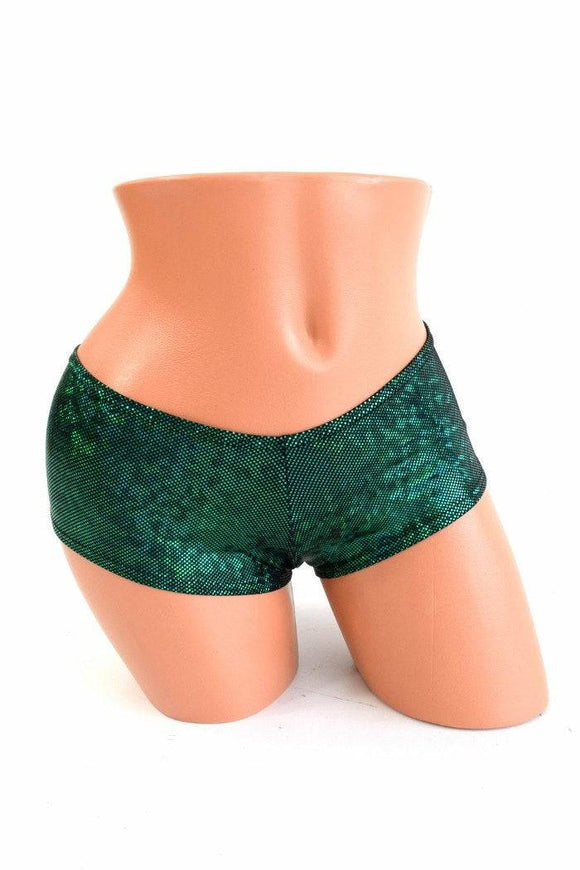 Green Shattered Glass Ultra Cheeky Booty Shorts - Coquetry Clothing