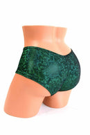 Green Shattered Glass Ultra Cheeky Booty Shorts - Coquetry Clothing