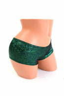Green Shattered Glass Ultra Cheeky Booty Shorts - Coquetry Clothing
