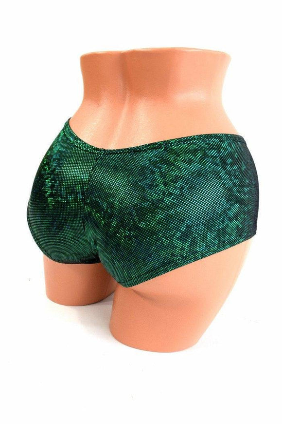 Green Shattered Glass Ultra Cheeky Booty Shorts - Coquetry Clothing