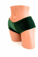 Green Velvet Cheeky Booty Shorts - Coquetry Clothing