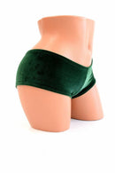Green Velvet Cheeky Booty Shorts - Coquetry Clothing