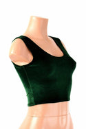 Green Velvet Crop Top - 3