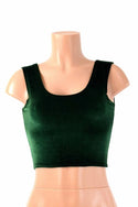 Green Velvet Crop Top - 2