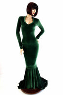 Green Velvet Gown - Coquetry Clothing