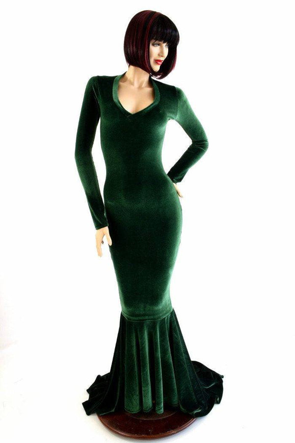 Green Velvet Gown - 4