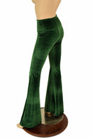Green Velvet High Waist Solar Flares - Coquetry Clothing
