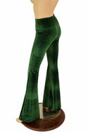 Green Velvet High Waist Solar Flares - 5