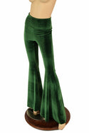 Green Velvet High Waist Solar Flares - 6