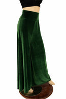 Green Velvet Wide Leg Pants - Coquetry Clothing