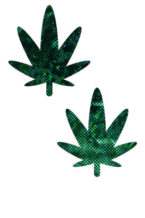 Green Kaleidoscope Leaf Pasties - Coquetry Clothing