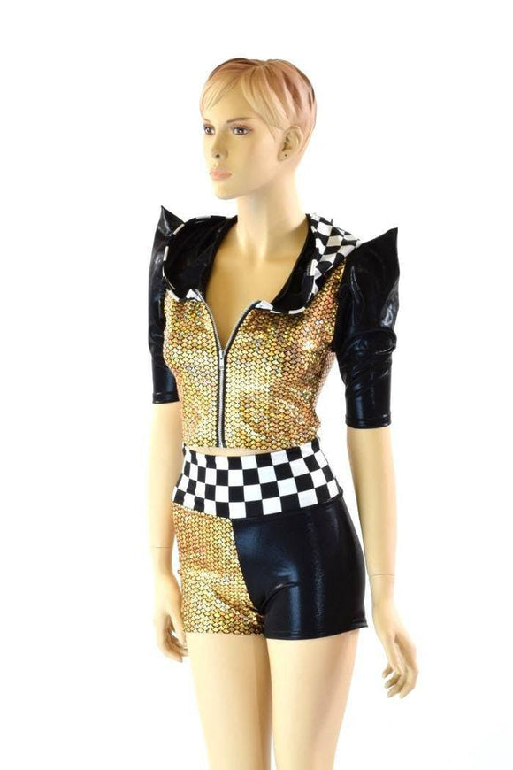Grid Girl Crop & Shorts Set - Coquetry Clothing