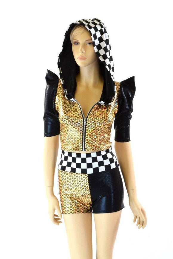 Grid Girl Crop & Shorts Set - Coquetry Clothing
