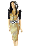 Grid Girl Pencil Skirt & Crop Set - Coquetry Clothing