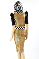 Grid Girl Pencil Skirt & Crop Set - Coquetry Clothing