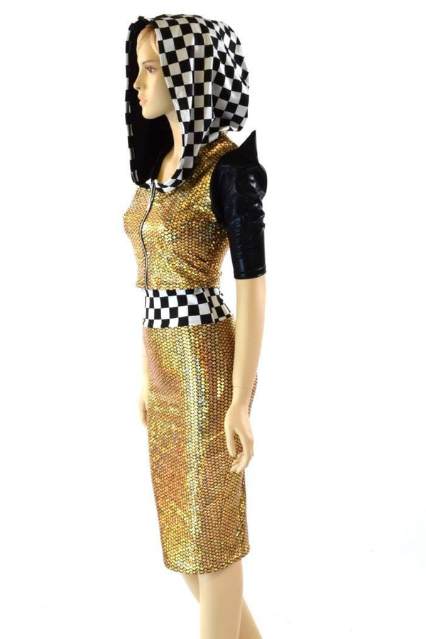 Grid Girl Pencil Skirt & Crop Set - 3