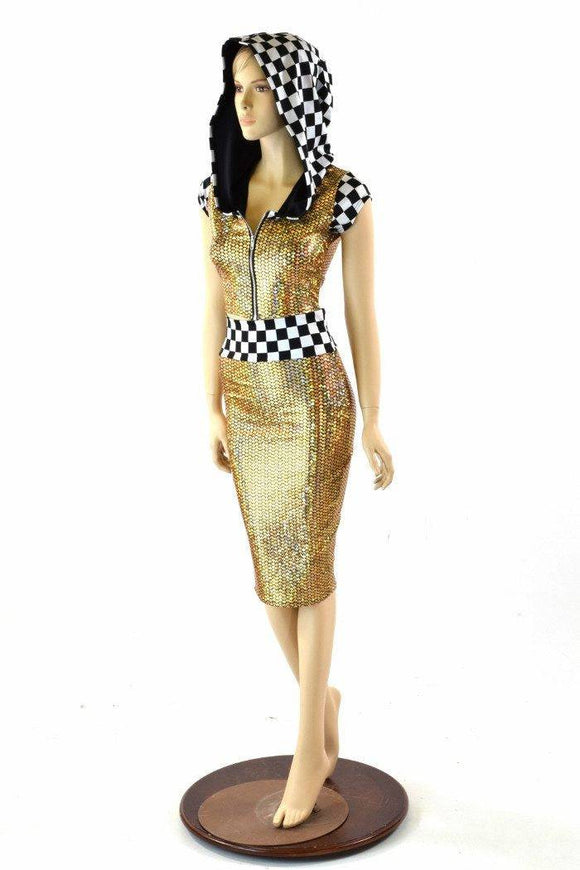 Grid Girl Pencil Skirt Set - Coquetry Clothing
