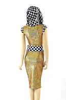 Grid Girl Pencil Skirt Set - Coquetry Clothing