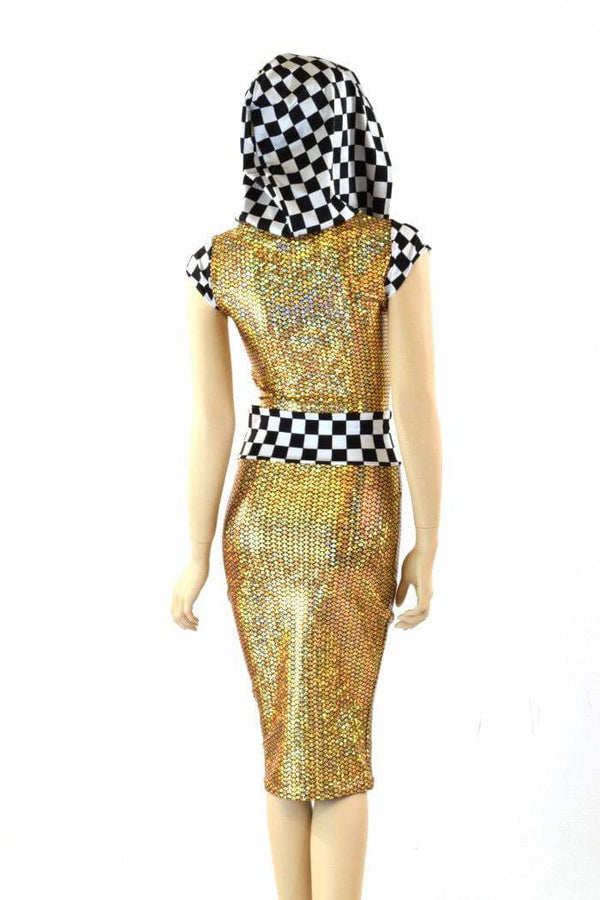 Grid Girl Pencil Skirt Set - 4