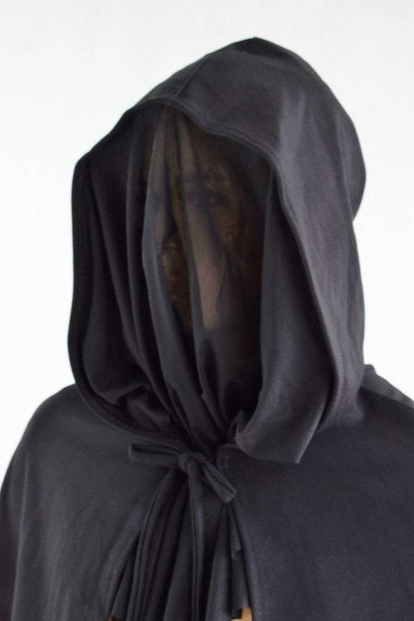 Grim Reaper Cape with Mesh Face Obscurer - Coquetry Clothing