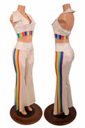 Retro 70's Solar Flares and Backless Halter Crop - 1