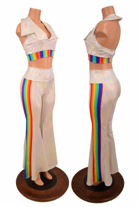 Retro 70's Solar Flares and Backless Halter Crop - Coquetry Clothing