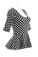 Half Sleeve Scoop Neck Peplum Top - Coquetry Clothing