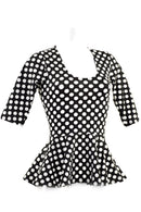 Half Sleeve Scoop Neck Peplum Top - Coquetry Clothing