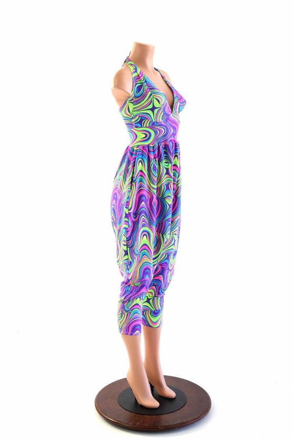 Halter Top Drop Crotch Harem Jumpsuit - 1