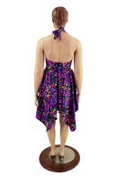 Handkerchief Halter Dress in Rainbow Leopard - Coquetry Clothing