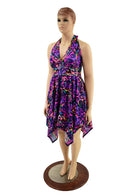 Handkerchief Halter Dress in Rainbow Leopard - Coquetry Clothing