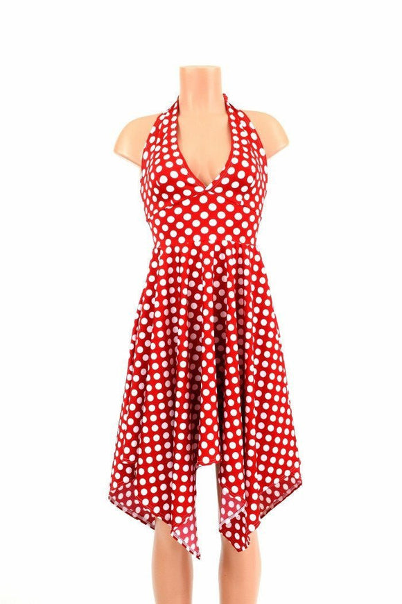 Handkerchief Hemline Halter Dress - Coquetry Clothing