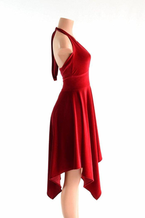 Handkerchief Hemline Halter Dress - Coquetry Clothing