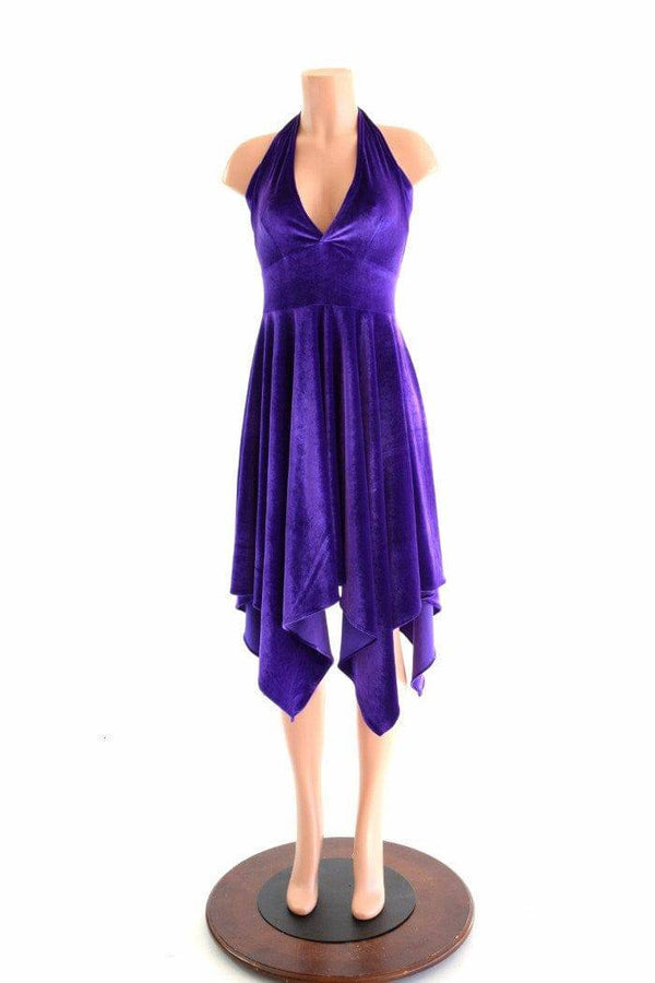 Handkerchief Hemline Halter Dress - 6