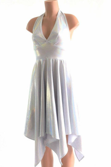 Handkerchief Hemline Halter Dress - Coquetry Clothing