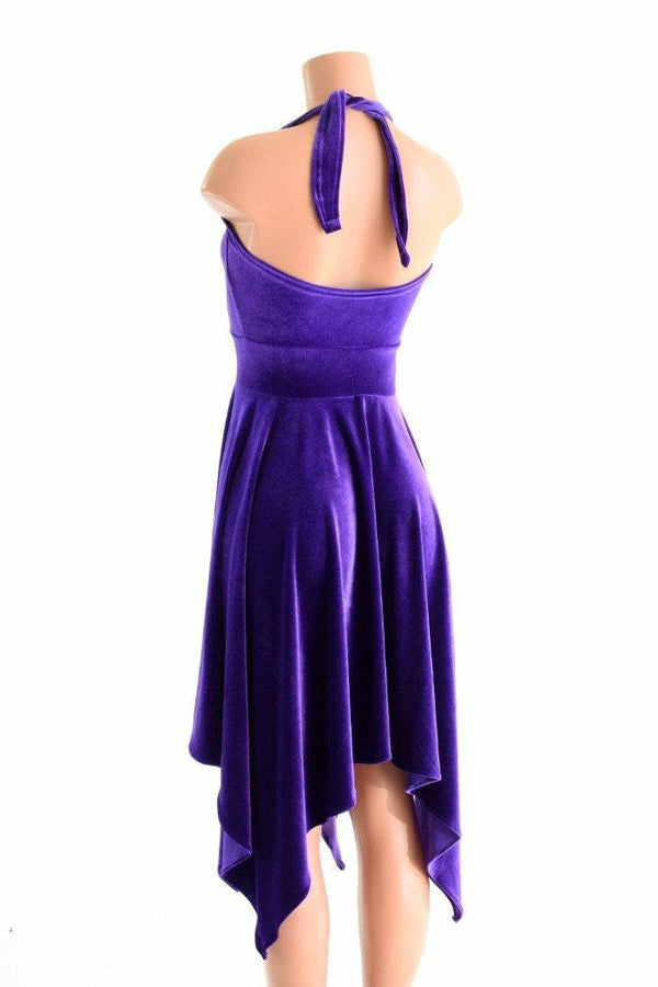 Handkerchief Hemline Halter Dress - 4