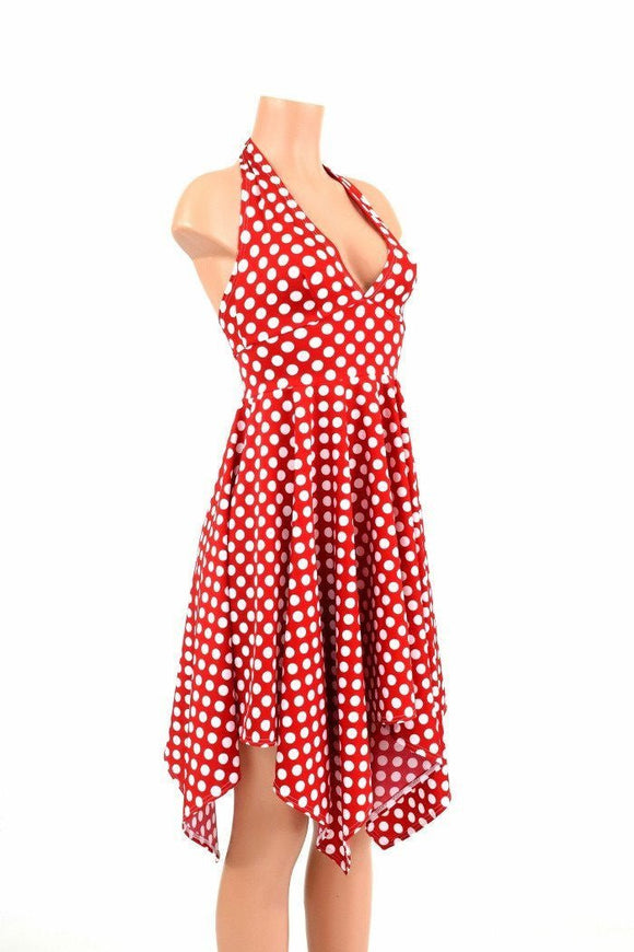 Handkerchief Hemline Halter Dress - Coquetry Clothing
