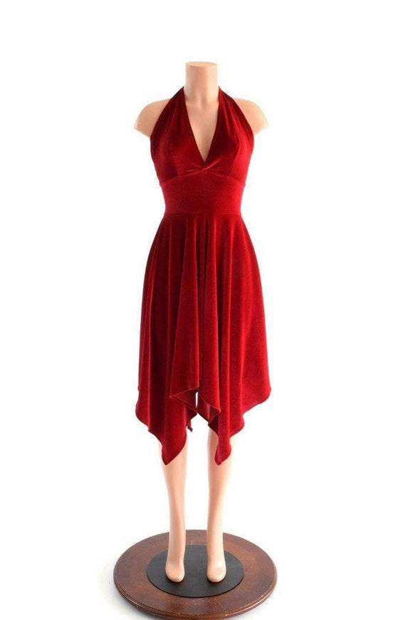 Handkerchief Hemline Halter Dress - Coquetry Clothing