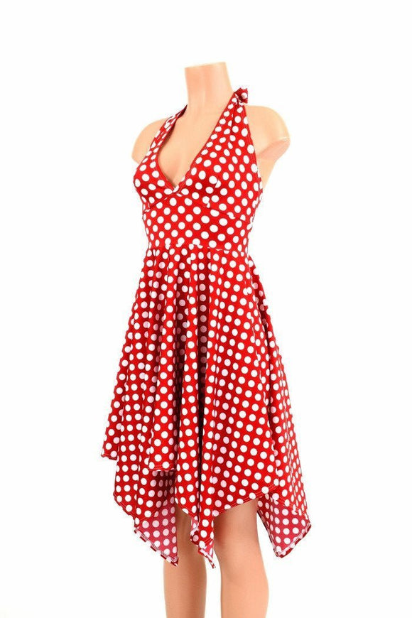 Handkerchief Hemline Halter Dress - Coquetry Clothing