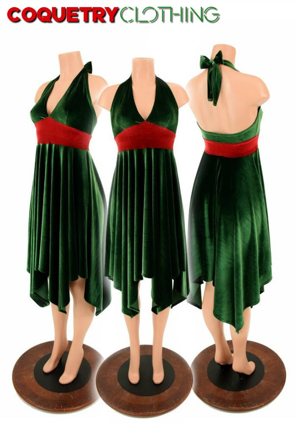 Handkerchief Hemline Halter Dress - Coquetry Clothing
