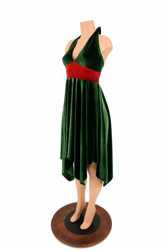 Handkerchief Hemline Halter Dress - Coquetry Clothing