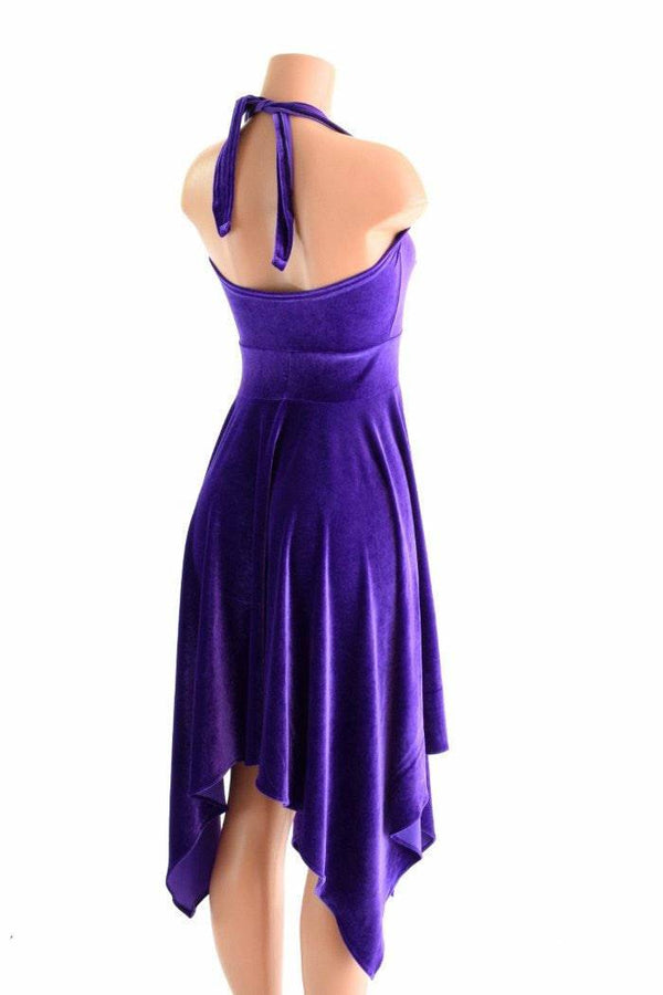 Handkerchief Hemline Halter Dress - 3