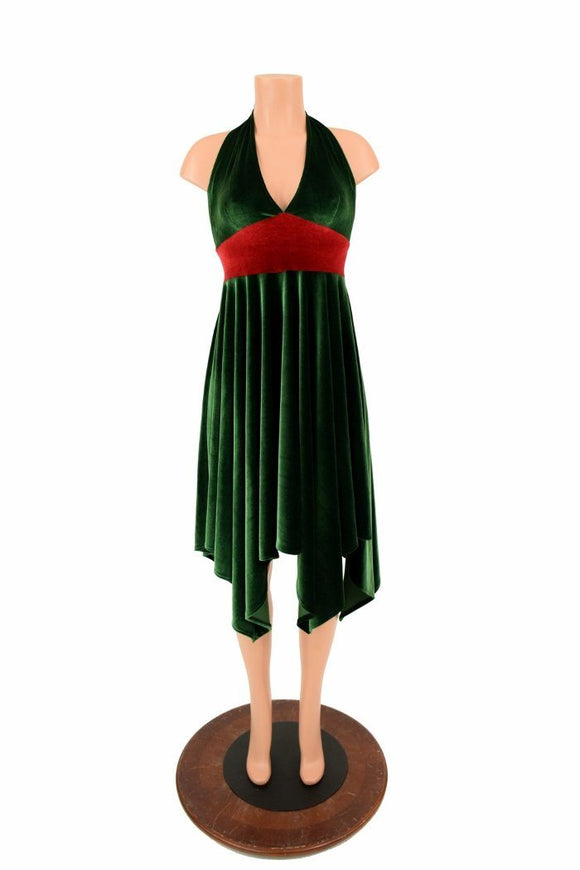 Handkerchief Hemline Halter Dress - Coquetry Clothing