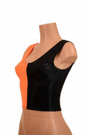 Harlequin Black & Orange Tank Crop - Coquetry Clothing