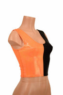 Harlequin Black & Orange Tank Crop - Coquetry Clothing