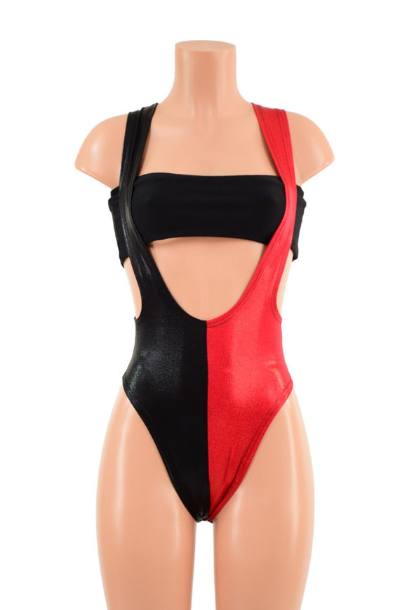 Harlequin Brazilian Back Suspender Romper (top sold separately) - Coquetry Clothing